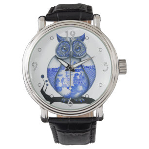 'Blue Willow Owl' Watch Armbanduhr