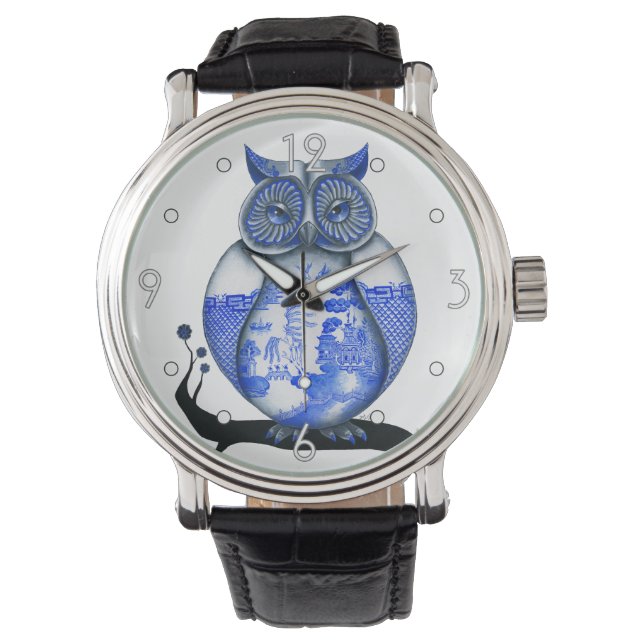 'Blue Willow Owl' Watch Armbanduhr (Vorderseite)