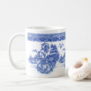 Blue Willow Rabbit Isle of Animals Classic Fun Art Kaffeetasse
