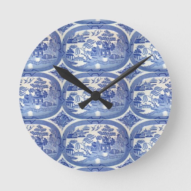 Blue Willow Tim - Perfect Accent for Kitchens Runde Wanduhr (Vorderseite)