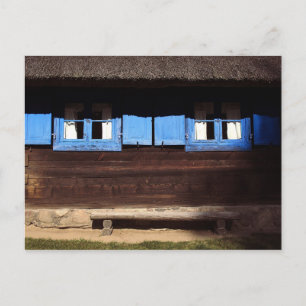 Blue Window Shutters - Postcard Postkarte