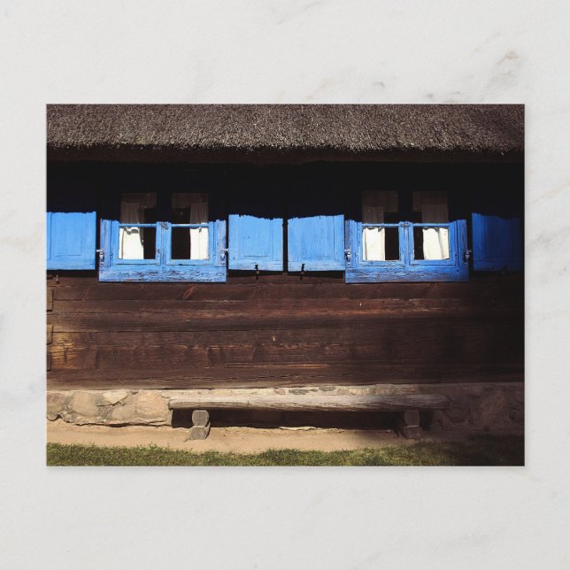 Blue Window Shutters - Postcard Postkarte (Vorderseite)