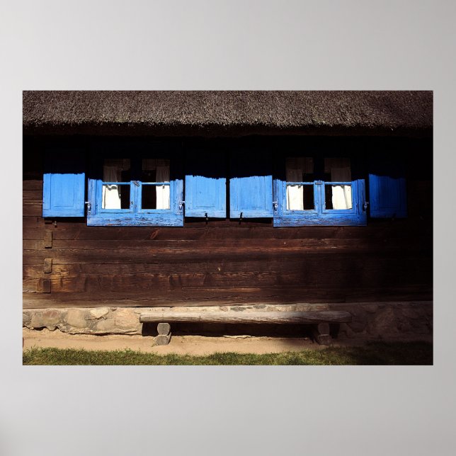 Blue Window Shutters - Poster (Vorne)