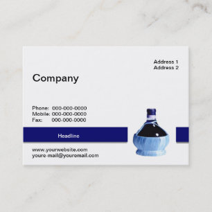 Blue Wine Bottle Business Card Visitenkarte