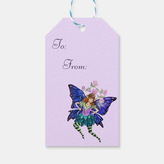 Blue Winged Pixie Geschenkanhänger (Rückseite)