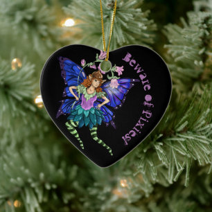 Blue Winged Pixie Keramik Ornament