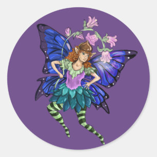 Blue Winged Pixie Runder Aufkleber