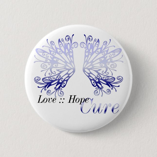Blue Wings: Liebe-Hoffnungs-Heilungs-rheumatische Button (Vorderseite)