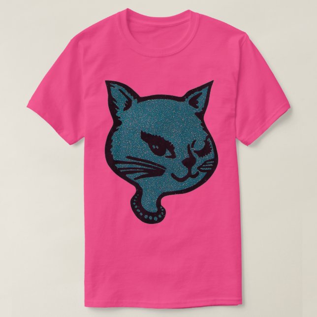 Blue Winking Cat T-Shirt (Design vorne)