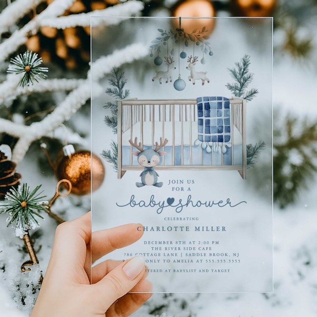 Blue Winter Baby Dusche Einladung (Von Creator hochgeladen)