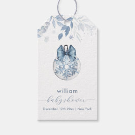 Blue Winter Bow Snowflake Ornament Baby Shower Geschenkanhänger