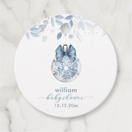 Blue Winter Bow Snowflake Ornament Baby Shower Geschenkanhänger