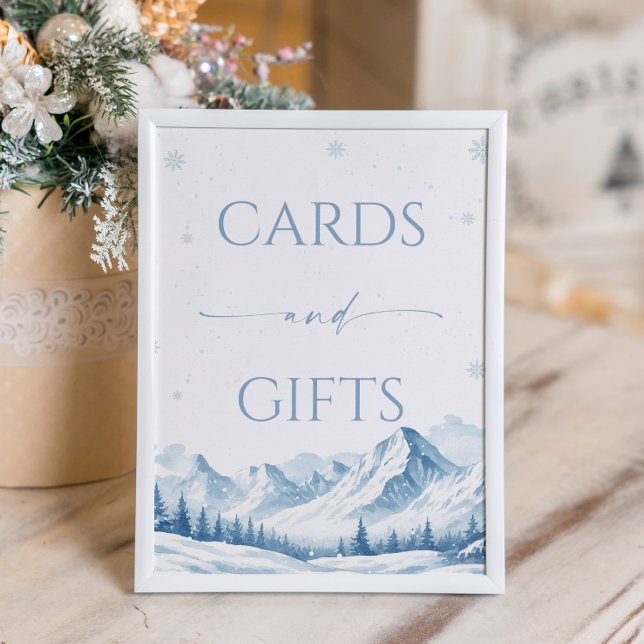 Blue Winter Bridal Shower Cards and Gifts  Poster (Von Creator hochgeladen)