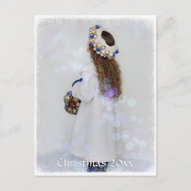 Blue Winter Christmas Postcard Postkarte (Vorderseite)