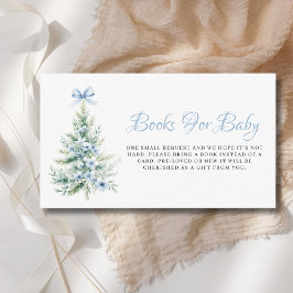 Blue Winter Christmas Tree Books for Baby Shower Begleitkarte