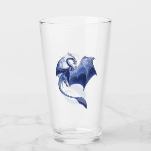 Blue Winter Dragon Fantasy Nature Art Glas