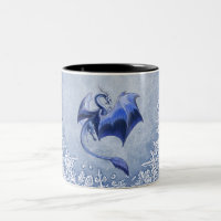 Blue Winter Dragon Fantasy Nature Art