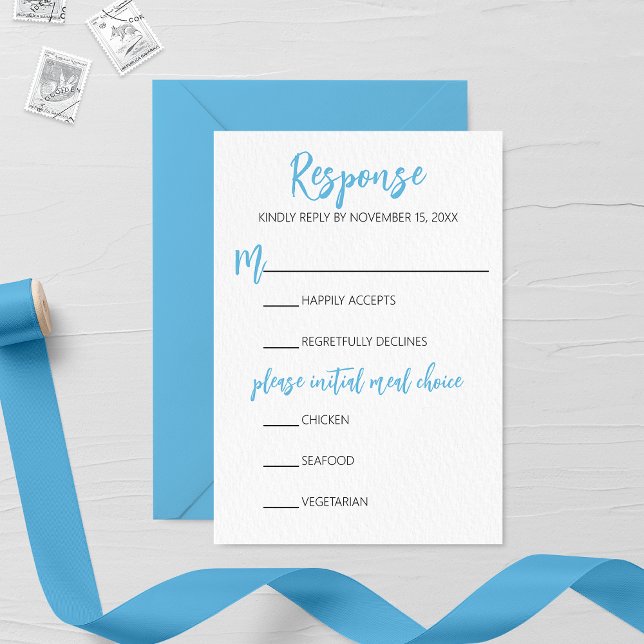 Blue Winter Frost Wedding RSVP Card (Von Creator hochgeladen)