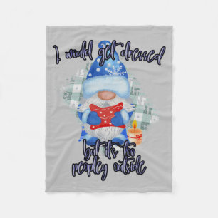 Blue Winter Funny Gnome zu Peopley Fleece Blanket