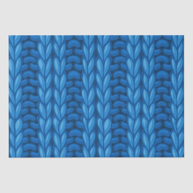 Blue Winter Knitting Wooly Muster Seidenpapier (Vorderseite)