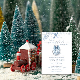 Blue Winter Little Snowflake Ornament Baby Shower Einladung