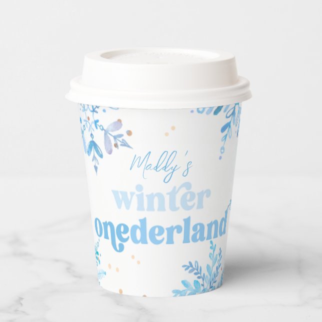 Blue Winter Onederland Hot Cocoa Cups Pappbecher (Links)