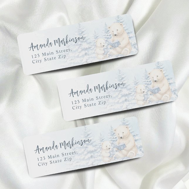 Blue Winter Polar Bear Watercolor Babydusche (Von Creator hochgeladen)