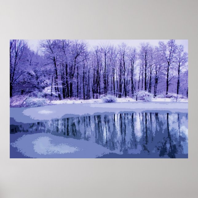 Blue Winter Pond Poster (Vorne)