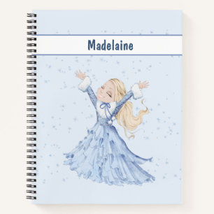 Blue Winter Princess Girls Personal Notizbuch