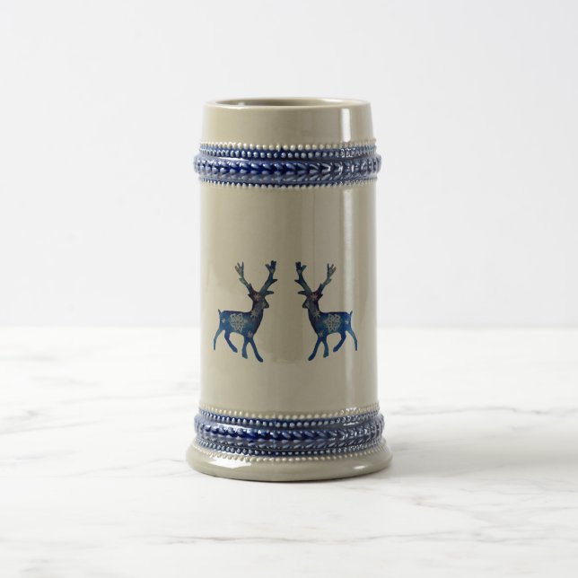 Blue Winter Rentiers Tasse (Mittel)