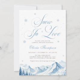 Blue Winter Snow In Love Bridal Shower Einladung