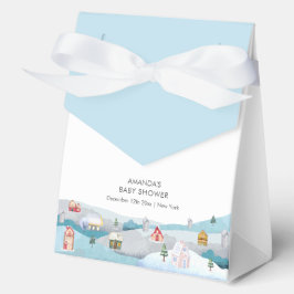 Blue Winter Snow It Takes A Village Baby Shower Geschenkschachtel