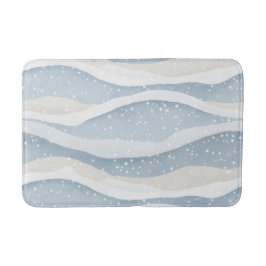 Blue Winter Snowfall Wave Personalized Pattern Badematte