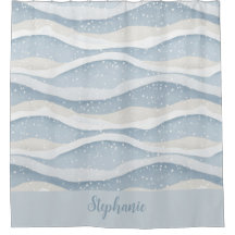 Blue Winter Snowfall Wave Personalized Pattern