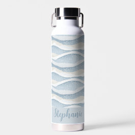 Blue Winter  Snowfall Wave Personalized Pattern Trinkflasche