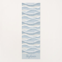 Blue Winter Snowfall Wave Personalized Pattern Yogamatte