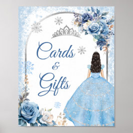 Blue Winter Snowflake Mis Quince Karten & Geschenk Poster