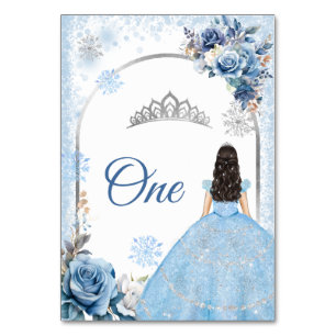 Blue Winter Snowflake Mis Quince Tischnummer