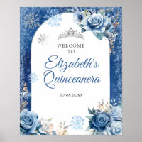 Blue Winter Snowflake Mis Quince Willkommen