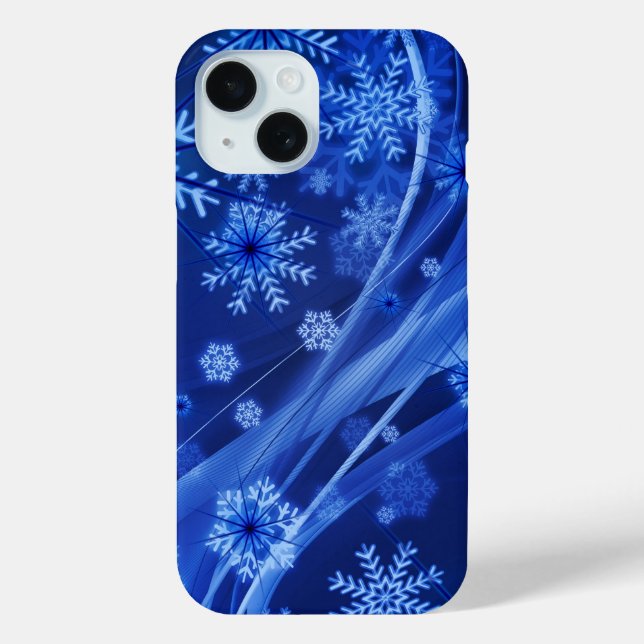 Blue Winter Snowflakes Weihnachten Case-Mate iPhone Hülle (Rückseite)