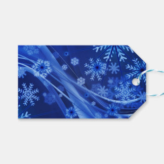 Blue Winter Snowflakes Weihnachten Geschenkanhänger