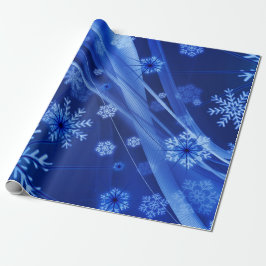 Blue Winter Snowflakes Weihnachten Geschenkpapier