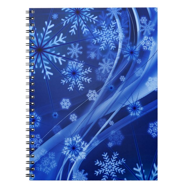 Blue Winter Snowflakes Weihnachten Notizblock (Vorderseite)