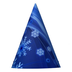 Blue Winter Snowflakes Weihnachten Partyhütchen