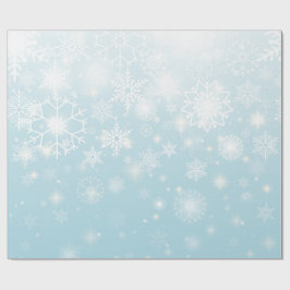 Blue winter snowflakes wrapping paper roll geschenkpapier
