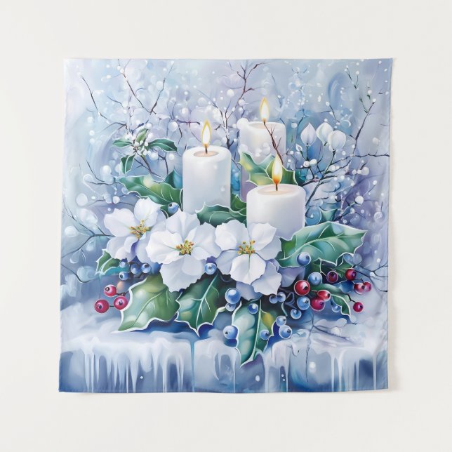 Blue Winter Tapestry Wandteppich (Vorderseite)
