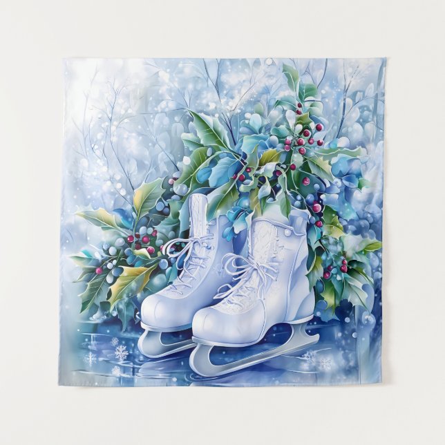 Blue Winter Tapestry Wandteppich (Vorderseite)