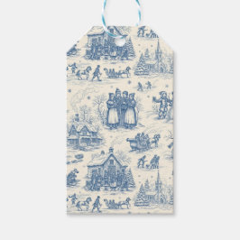 Blue Winter Toile Chinoiserie Geschenkanhänger