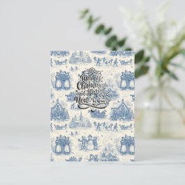 Blue Winter Toile Chinoiserie Postkarte