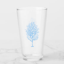 Blue Winter Tree Glass